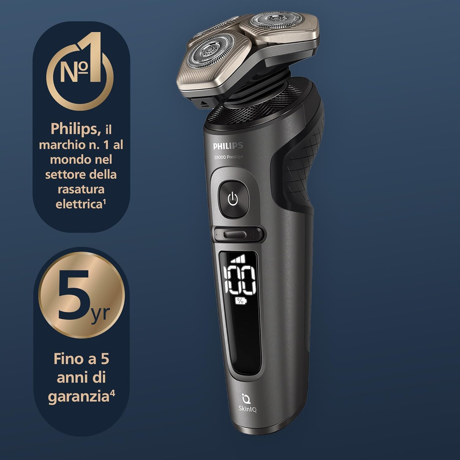 Philips Shaver S9000 Prestige Electric Wet and Dry Shaver, Gold