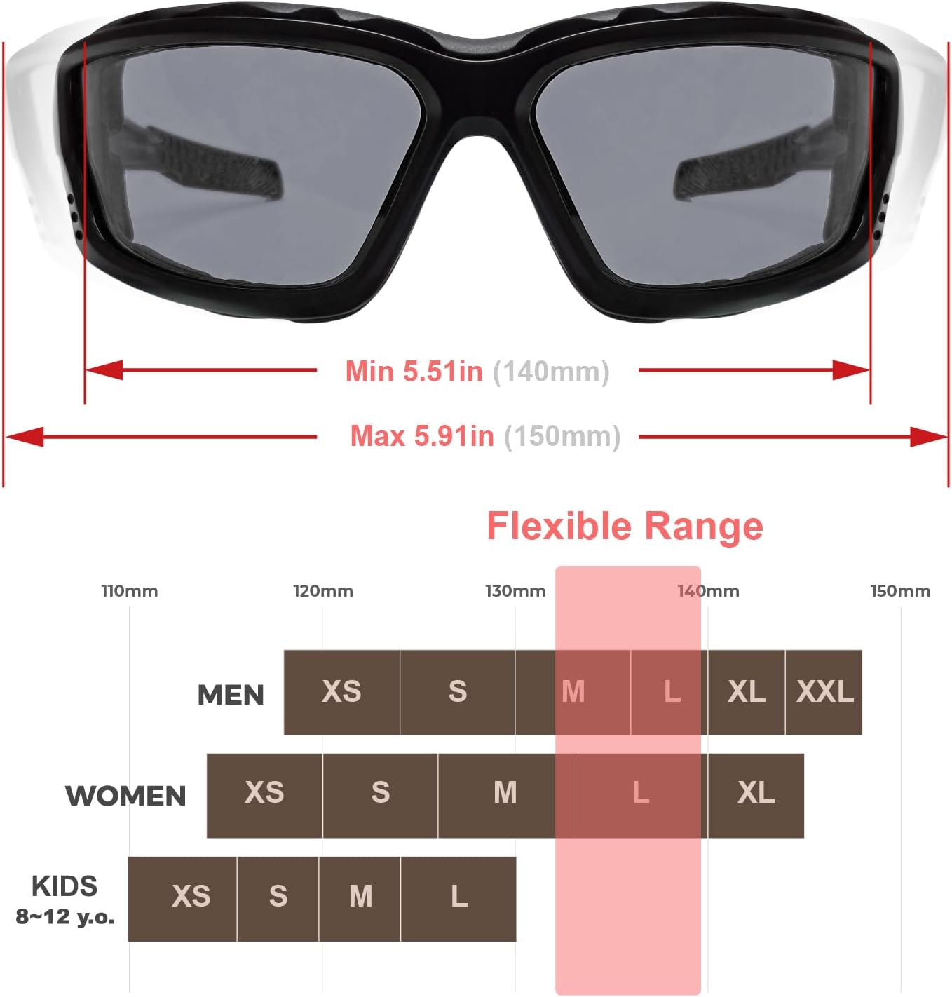 Motorcycle Riding Glasses Inner Foam Gasket Goggles with Strap for Powersports UTV Windproof GK20