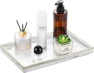 Luxspire Bathroom Vanity Tray, Golden Rimmed ...,