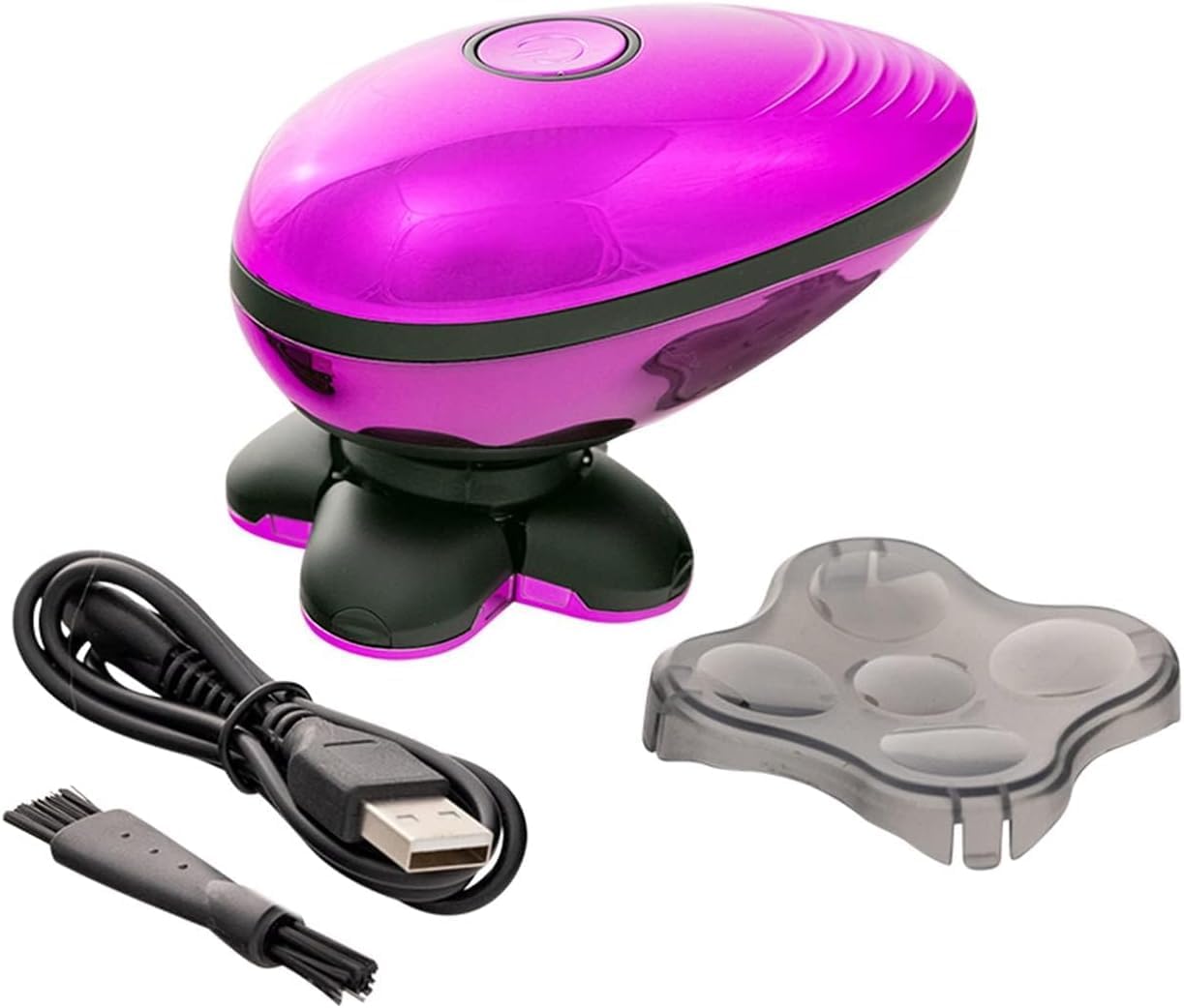Pop Sonic 5-Head Electric Shaver Kit - Unisex (Purple) Shaver for Face, Head & Body - Smooth, Waterproof USB Rechargeable Trimmer with 360-Degree Precision Cut Heads for Men & Women