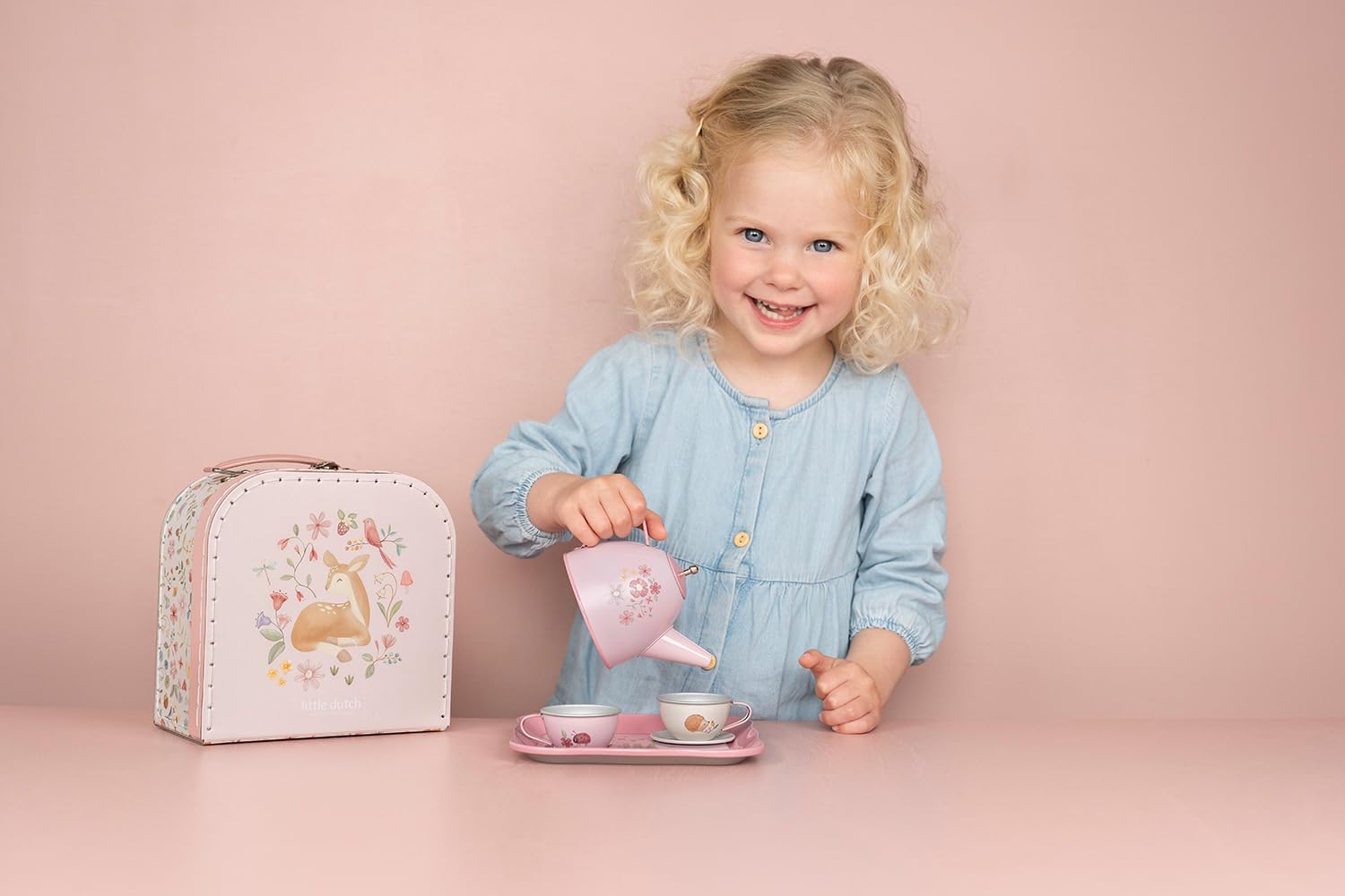 Little Dutch 2013746 Blech Teeset mit Koffer - Fairy Garden