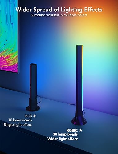 Miniatura 3 de Govee RGBIC - Barras de luz de TV retroiluminación WiFi de TV de 15 pulgadas con cuentas de luz dobles barras de luz inteligentes con múltiples