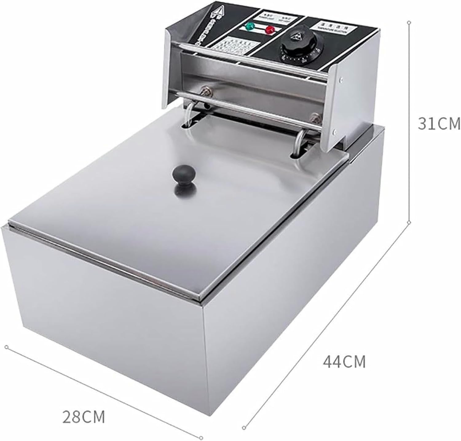 Deep Fryer Commercial Electric Fryer 10L Tank Countertop Single Basket Heavy Duty Stainless Steel Deep Fat Fryer Restaurant Home Fries Chicken Chip Fry Kitchen (10L)~/