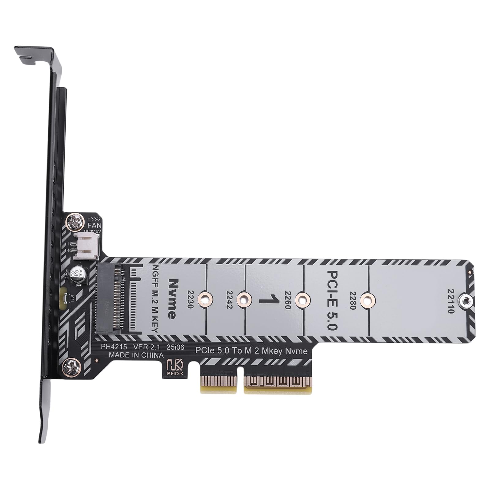 Karta adaptera PCIe 5.0 na M.2 NVMe, niskoprofilowa, pełna wysokość, kompatybilna z SSD 2230-22110, do Windows/Linux/Mac