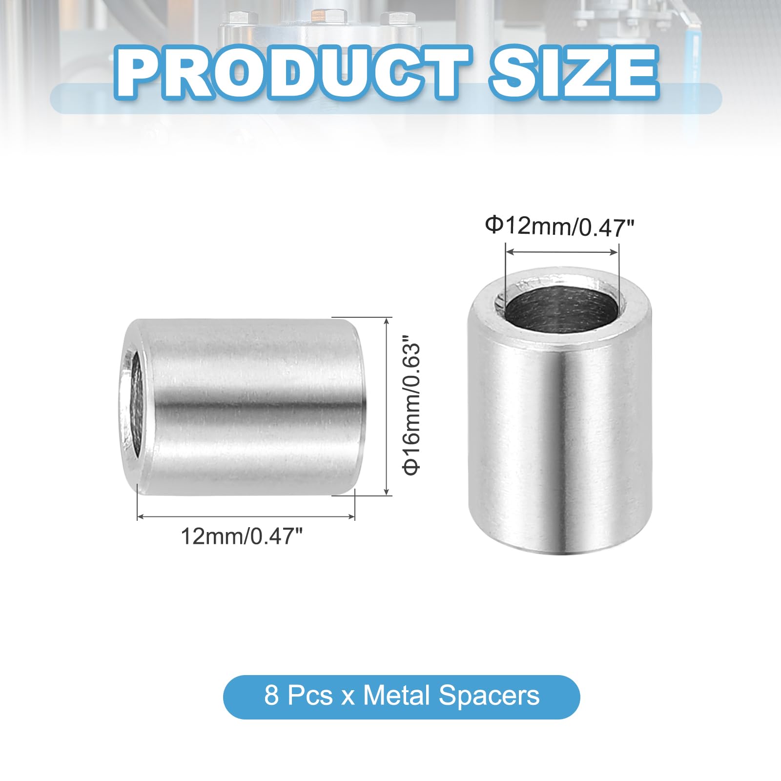 PATIKIL 8 Pcs Stainless Steel Spacers - Image 2