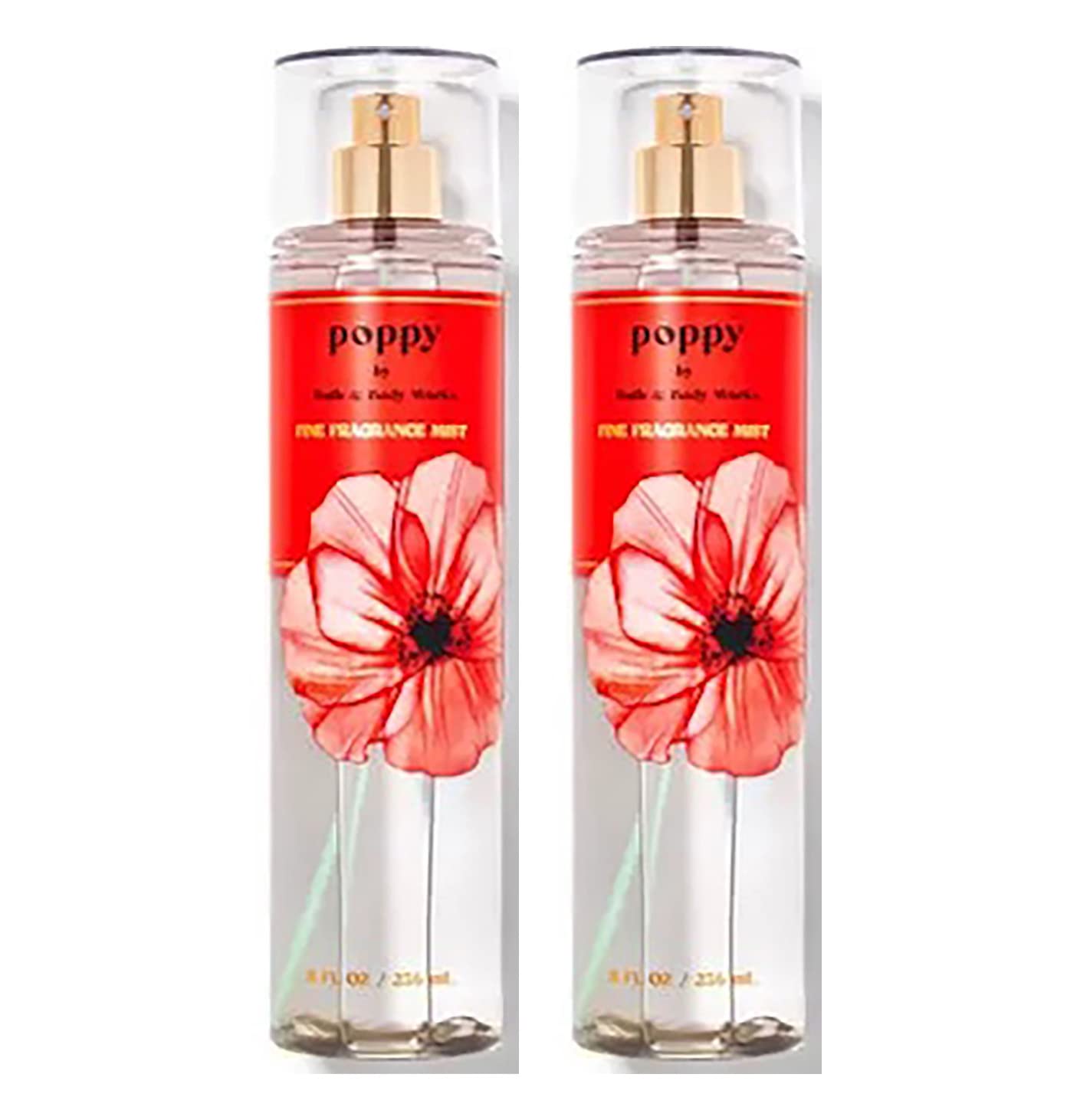 Bath & Body Works Bath and Body Works Poppy Fine Fragrance Mist - Value Pack Lot of 2 (Poppy), 4 Ounce (Pack of 2), 8.0 fluid_ounces