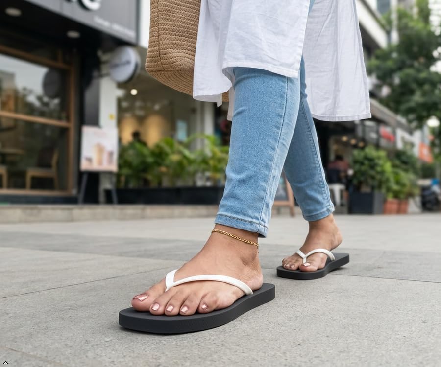 Image of Sweety's Women's Ultra Light Soft Rubber Slipper - Comfortable Durable Anti-Skid Flip Flops