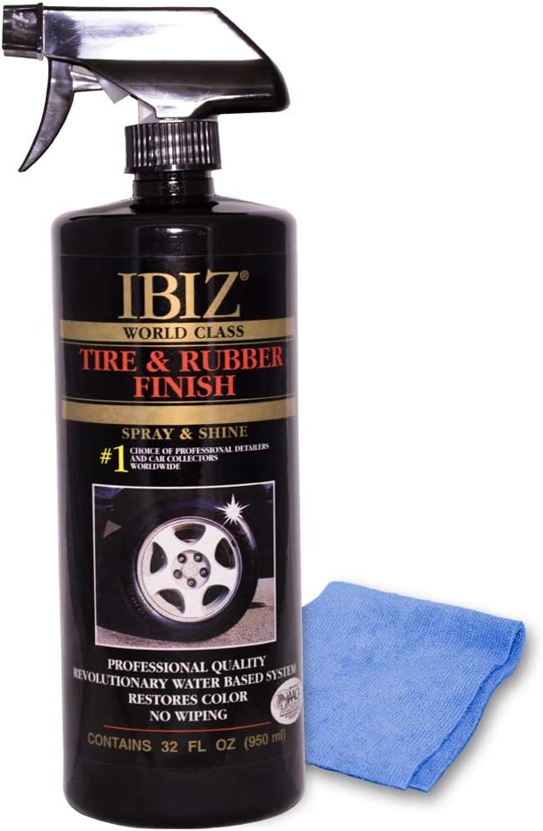IBIZ® Tire Shine Spray. Instant Tire & Rubber Shine. Premium, Professional Grade Tire Cleaner Spray.