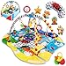 LIONELO Anika Plus Spielmatte, Baby, Spieldecke Baby, Krabbeldecke für Baby Spielbogen für Babys, Laufstallfunktion, 2 Bögen, Spielzeuge im Set ab Geburt nutzbar, EN 71Kinderspielmatte