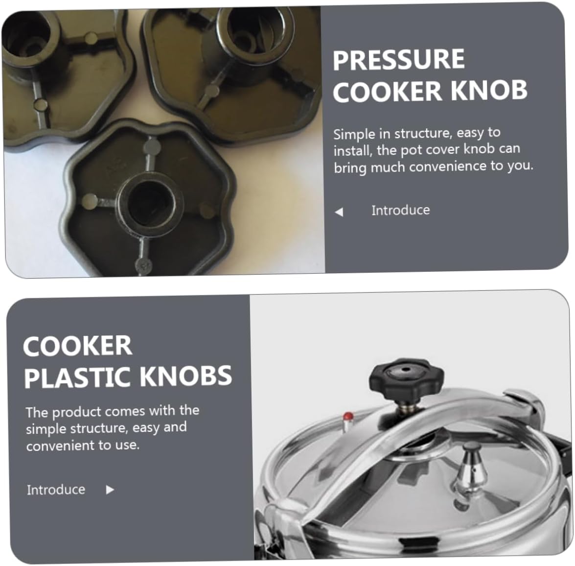 4Pcs Explosion-Proof Pressure Cooker Knobs Replacement 19mm Adjustable Plastic Cover Knobs for Most Pressure Cookers