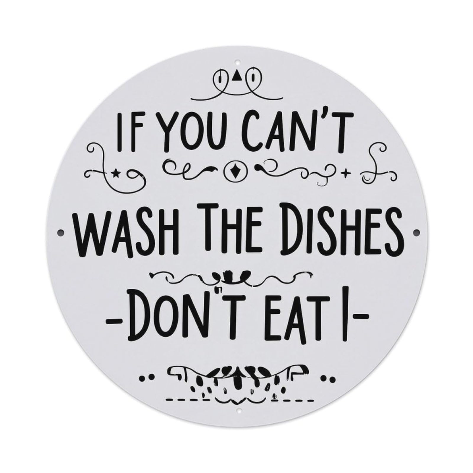 If You Cant Wash The Dishes Dont Eat Tin Sign Metal Poster Vintage Metal Signs for Home Man Cave Bar Cafe Kitchen laundry room Wall Decorations Gift 8x8Inch