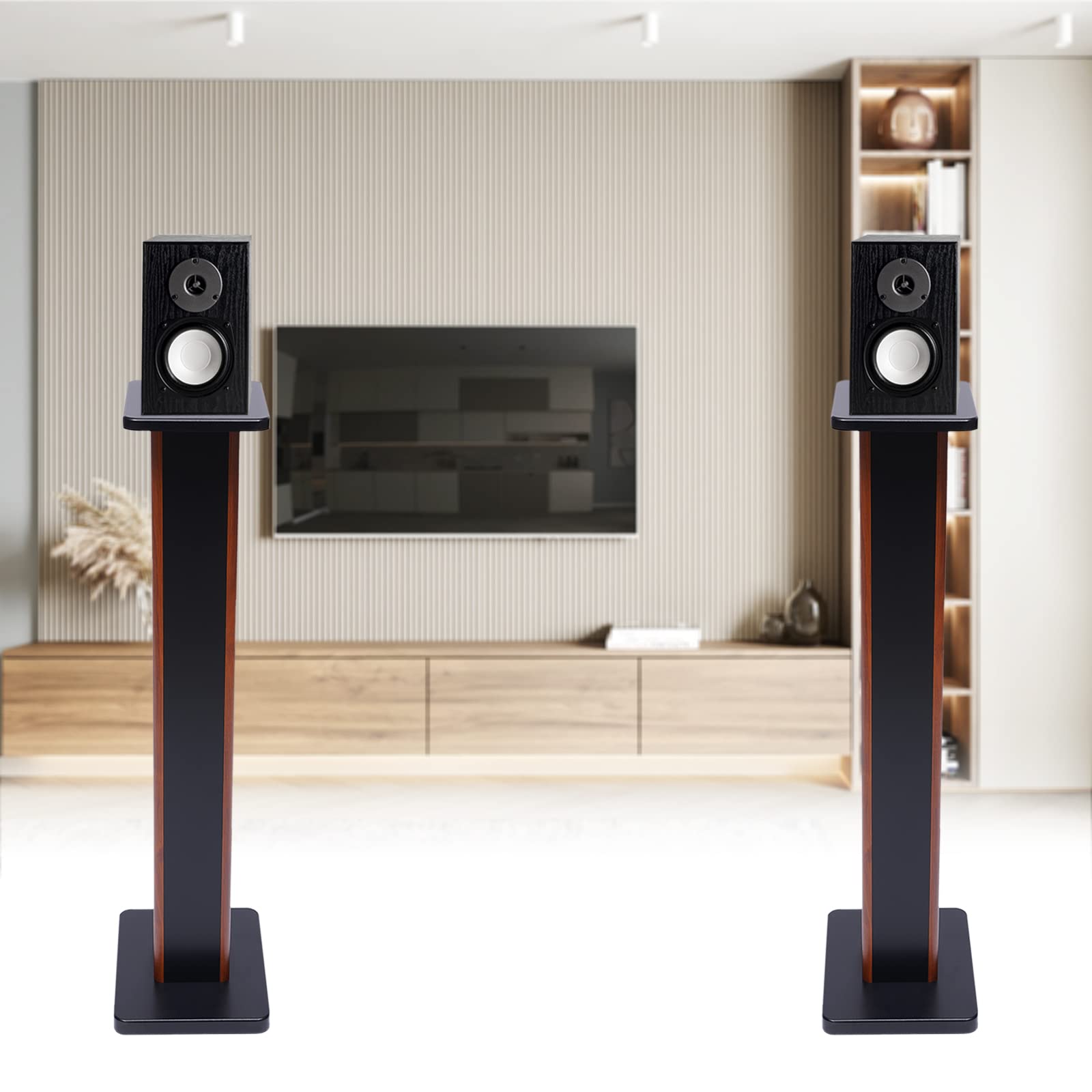 1 Pair Universal Floor Speaker Stands, 36 Inch Height Bookshelf Speaker Stands for Surround Sound, Holds Satellite Speakers & Bookshelf Speakers Weight up to 30kg/66.13lbs