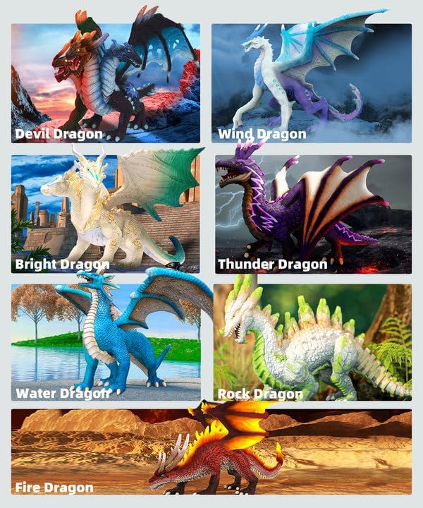 Miniatura 8 de RECUR Figura de acción de dragón brillante, juguetes de dragón blanco para niños y niñas, figuras RPG en miniatura para exhibición de mesa y juegos