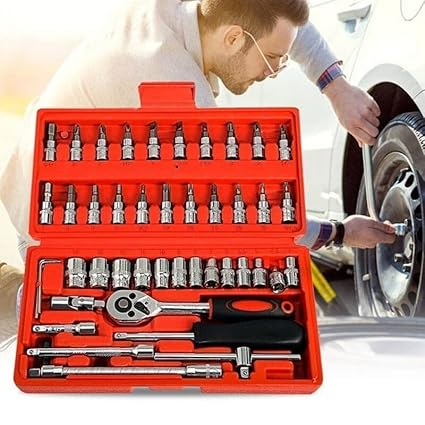 46 in 1 Pcs Tool Kit & Screwdriver and Socket Set Multi Purpose Tool Case| Essential DIY| Repair Tool Set for Home and Office