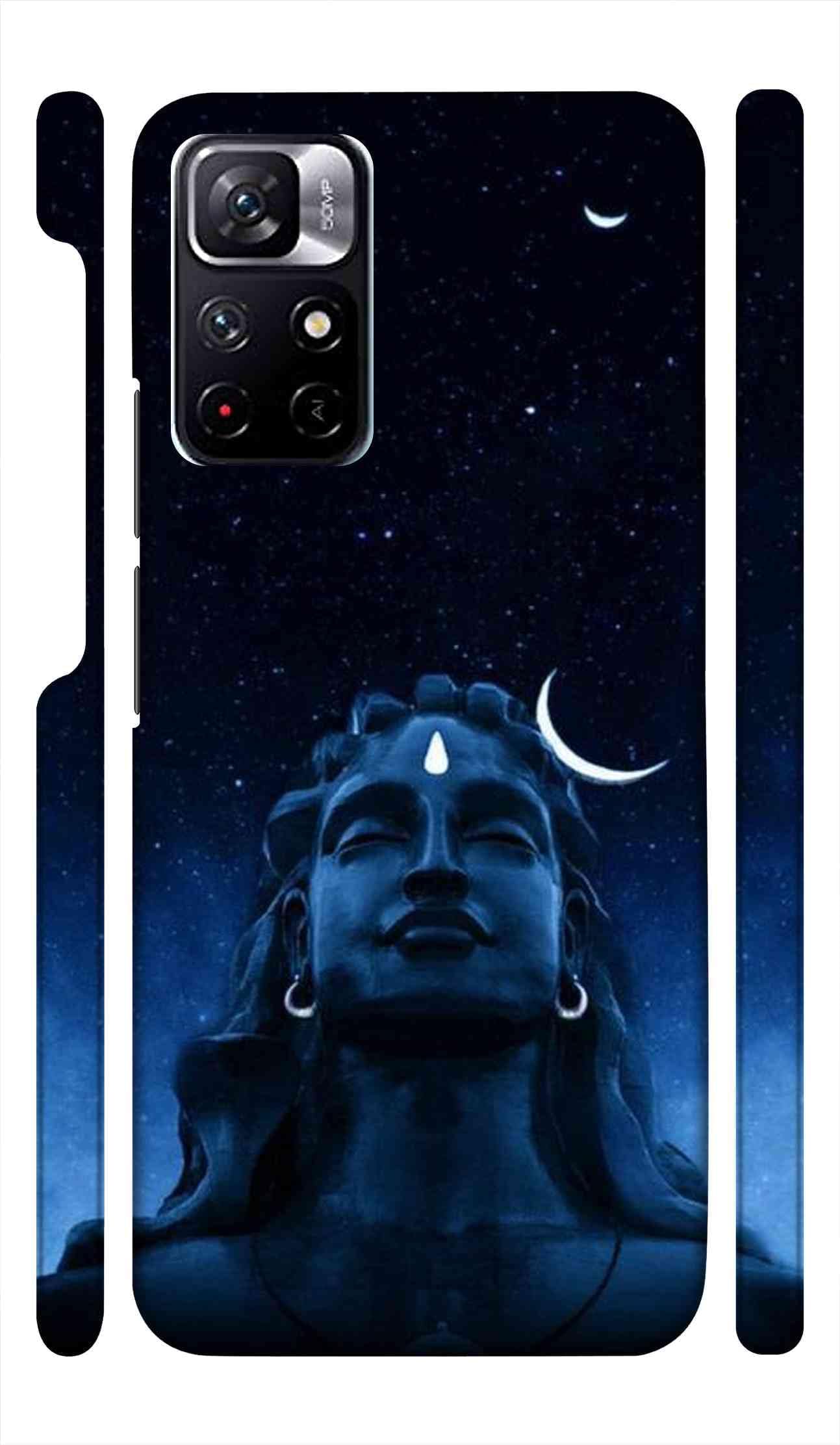 Adiyogi Shiva Statue Blue Designer Printed Hard Back Case for Poco M4 Pro 5G Back Cover Attractive and Uniquely Crafted Smartphone Case