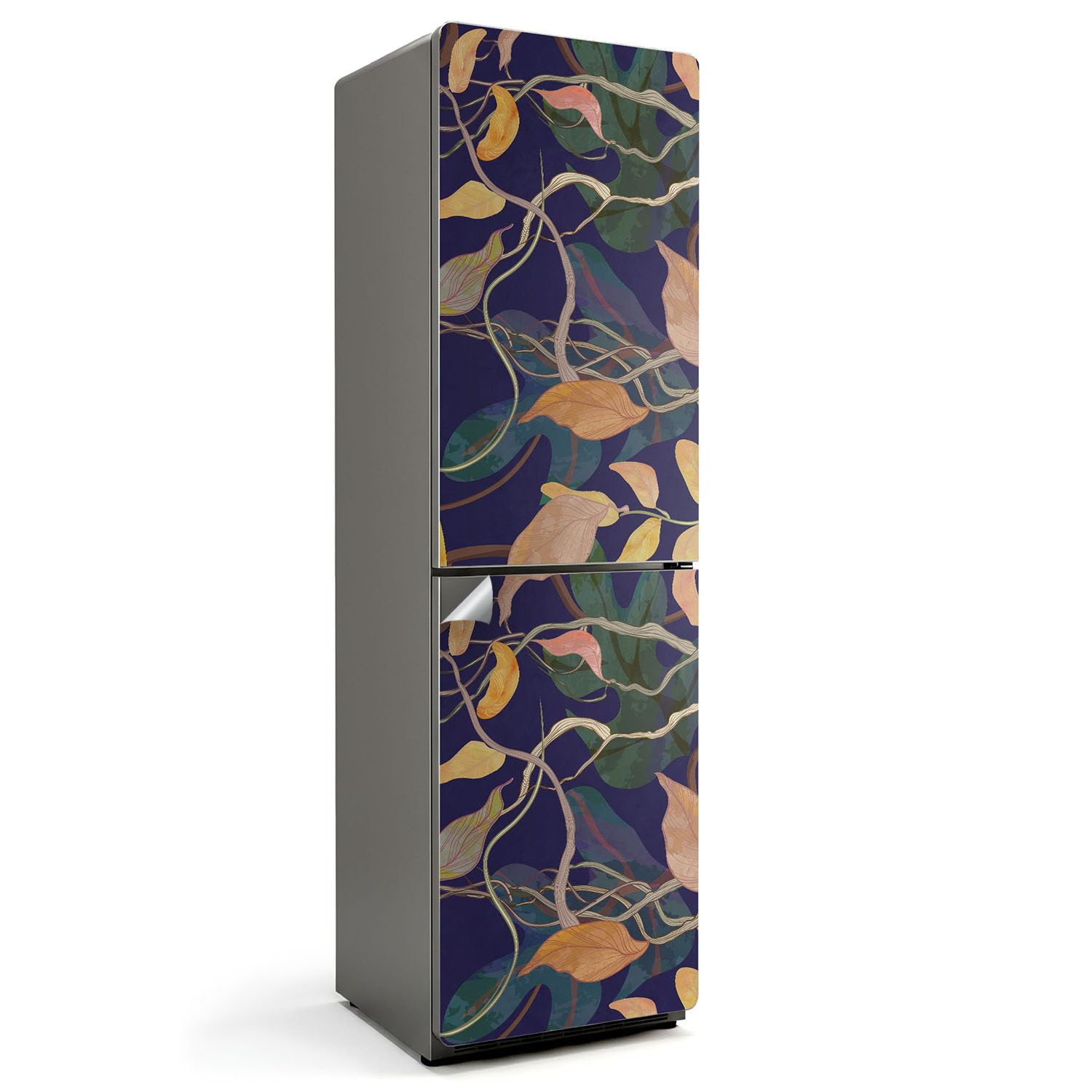 Pegatinas para frigorífico 60x205 cm con diseño decorativo de plantas y hojas para cocina