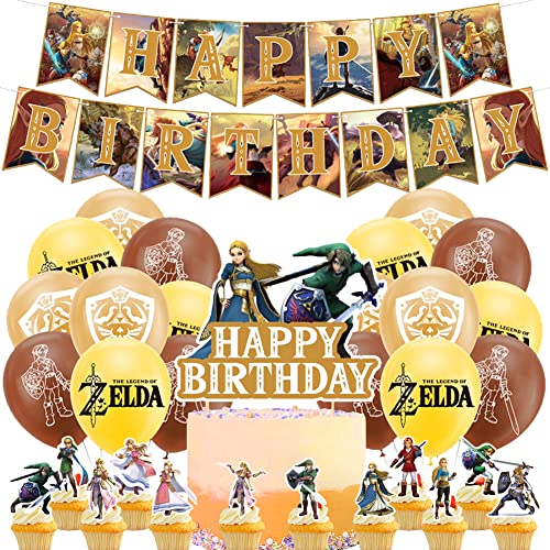 Hilloly Decoración de Globos de Fiesta The Legend of Zelda Decoración para Fiestas Cumpleaños...