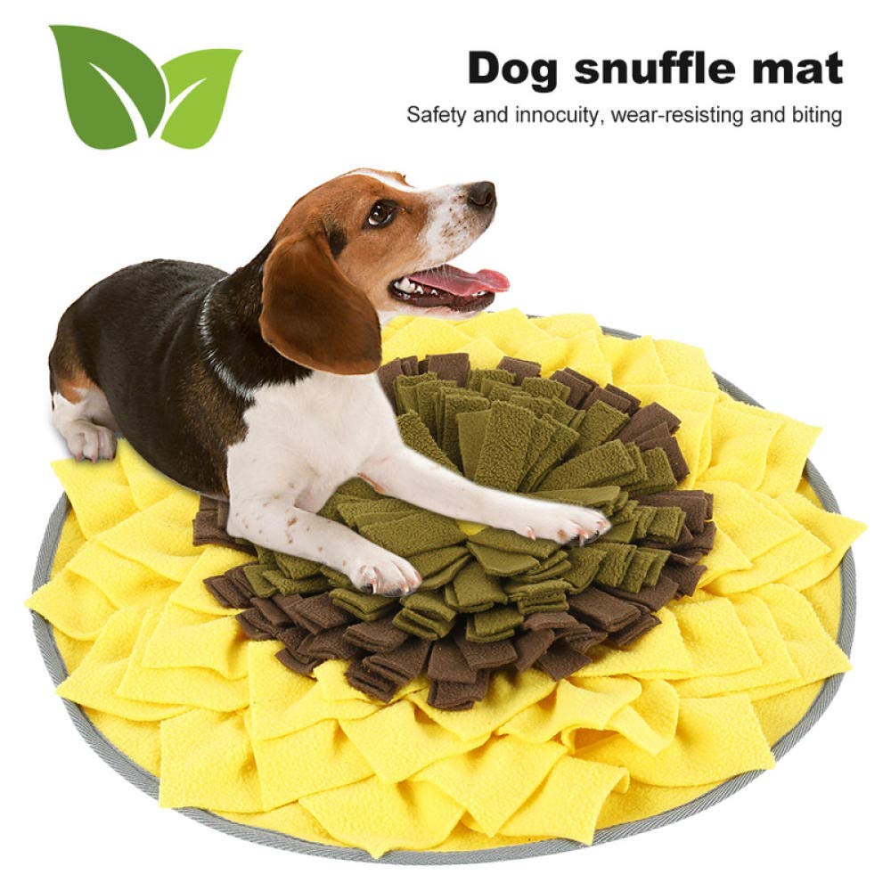 Hundespielzeug. Interaktives Spielzeug for Hunde, gelb, runde Form, Schnüffelkissen, waschbar, Trainingsdecke, Futtermatten, Hundespielzeug, 1 Stück
