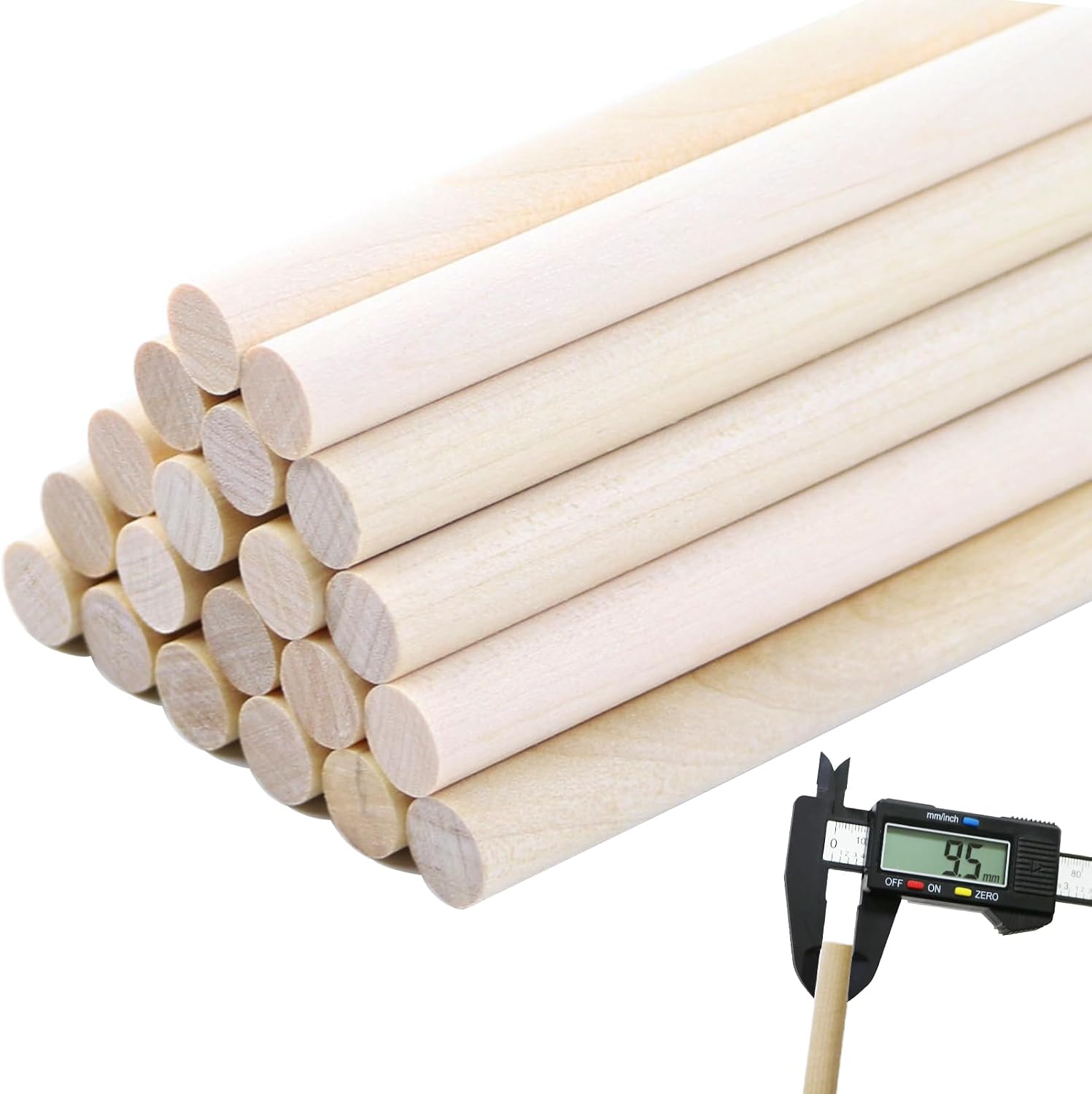 Yaliuliu 10PCS Dowel Rods Wood Dowels, 1/2 x 12 Inch Round Wooden Sticks for Craft, Macrame Dowel, Unfinished Solid Wood Sticks for Arts and DIYers