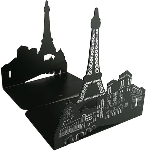 Miniatura 5 de Winterworm Un par de sujetalibros de metal estilo arquitectura europea estilo arquitectónico engrosamiento de hierro para biblioteca, escuela,