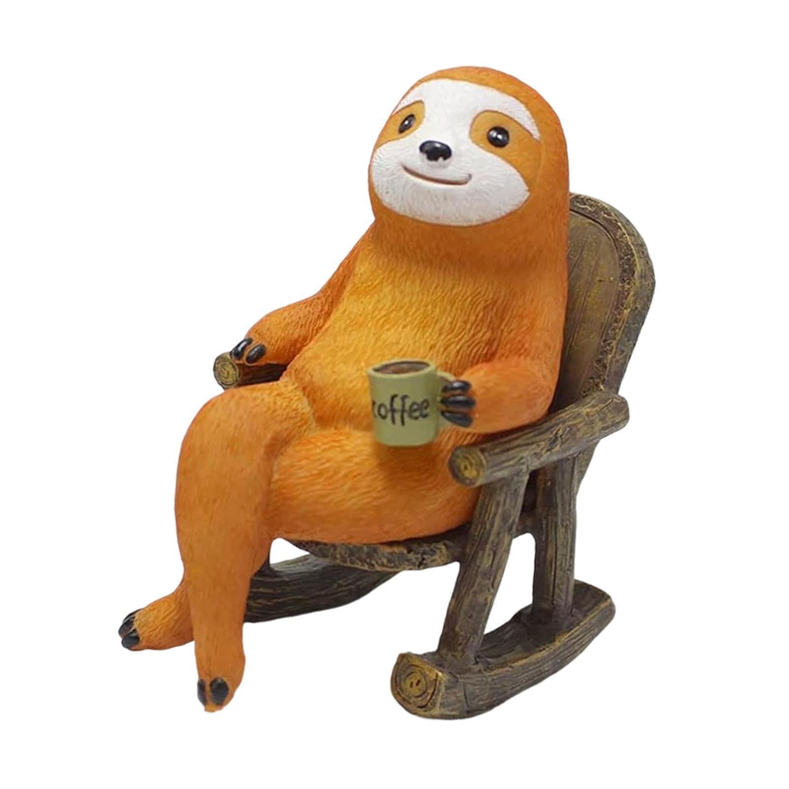 PIXZCSA Lazy Sloth Yard Decor Delightful Miniature Figurine For Housewarming Cabinet Tearoom Tray Ornament Tea Lover Gift Dorm