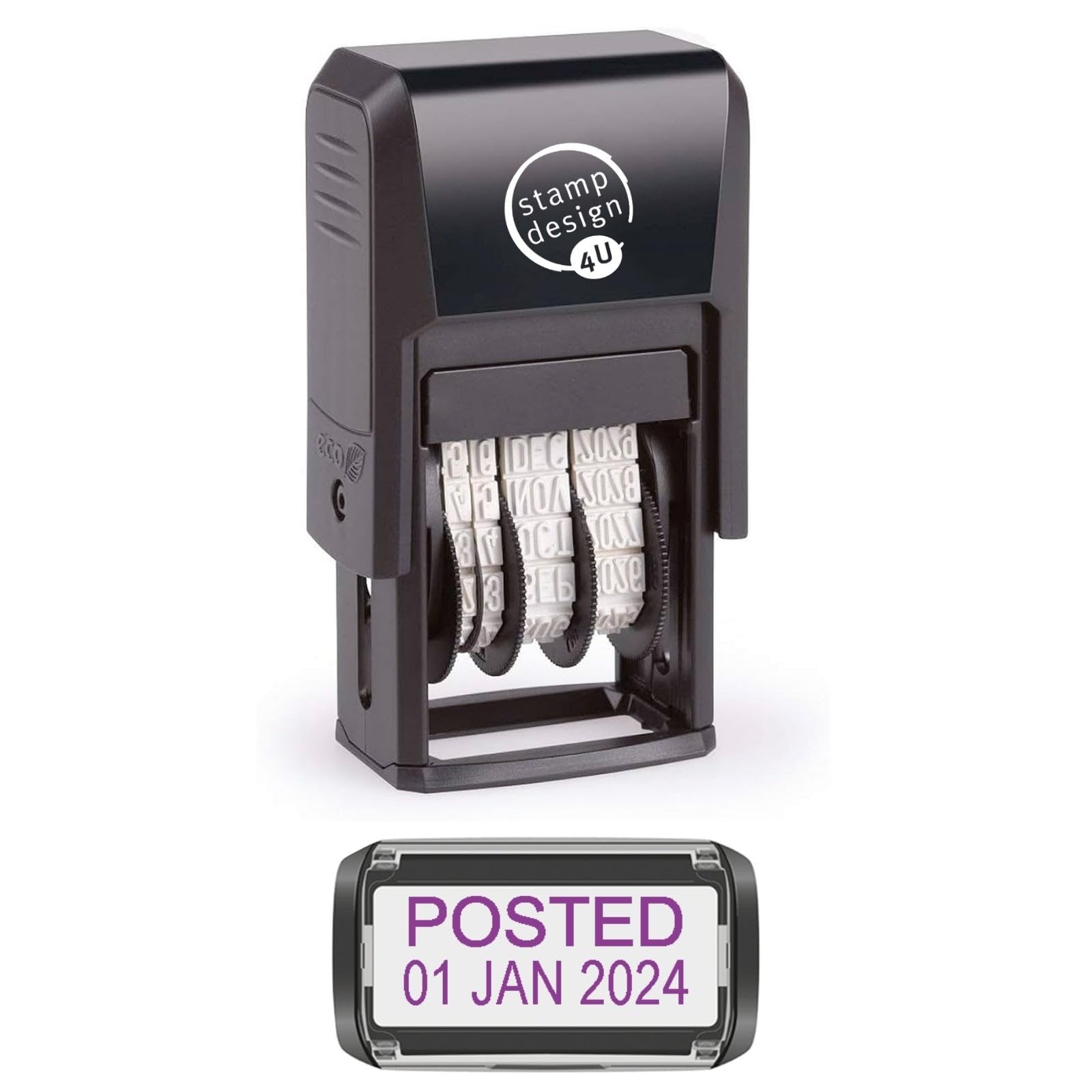 Self Inking Changeable Date Stamp - Posted Date Stamp in Violet Ink