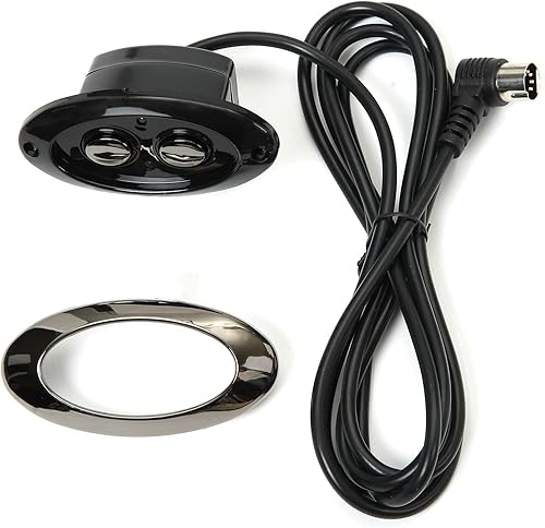 Miniatura 12 de Okin Piezas de repuesto para sillón reclinable, 2 botones redondos de control de mano, enchufe de 5 pines con USB, luz LED azul, reemplazo de Negro