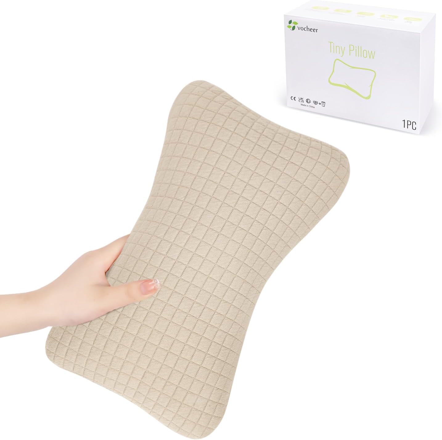 vocheer Mini Travel Pillow 11×7 Inch Small Pillows for Sleeping Small Pillows for Neck Wrist Lumbar Knee Pillow Cotton Pillow Removable Cover Washable in