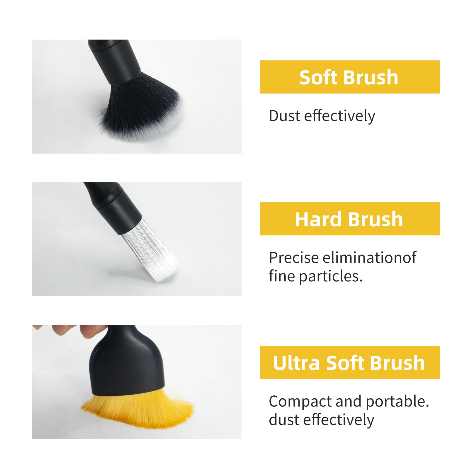 8PCS Car Interior Detailing Kit, Dash Duster for Car Interior Detail Brush with Car Cleaning Gel Automotive Detailing Supplies Kit for Auto, Truck, SUV, RV - Car Gifts for Women