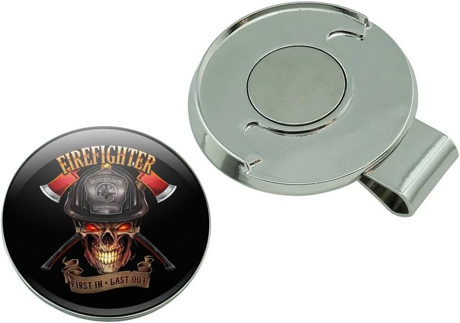 review GRAPHICS & MORE Firefighter Skull First in Last Out Fireman Golf Hat Clip with Magnetic Ball Marker