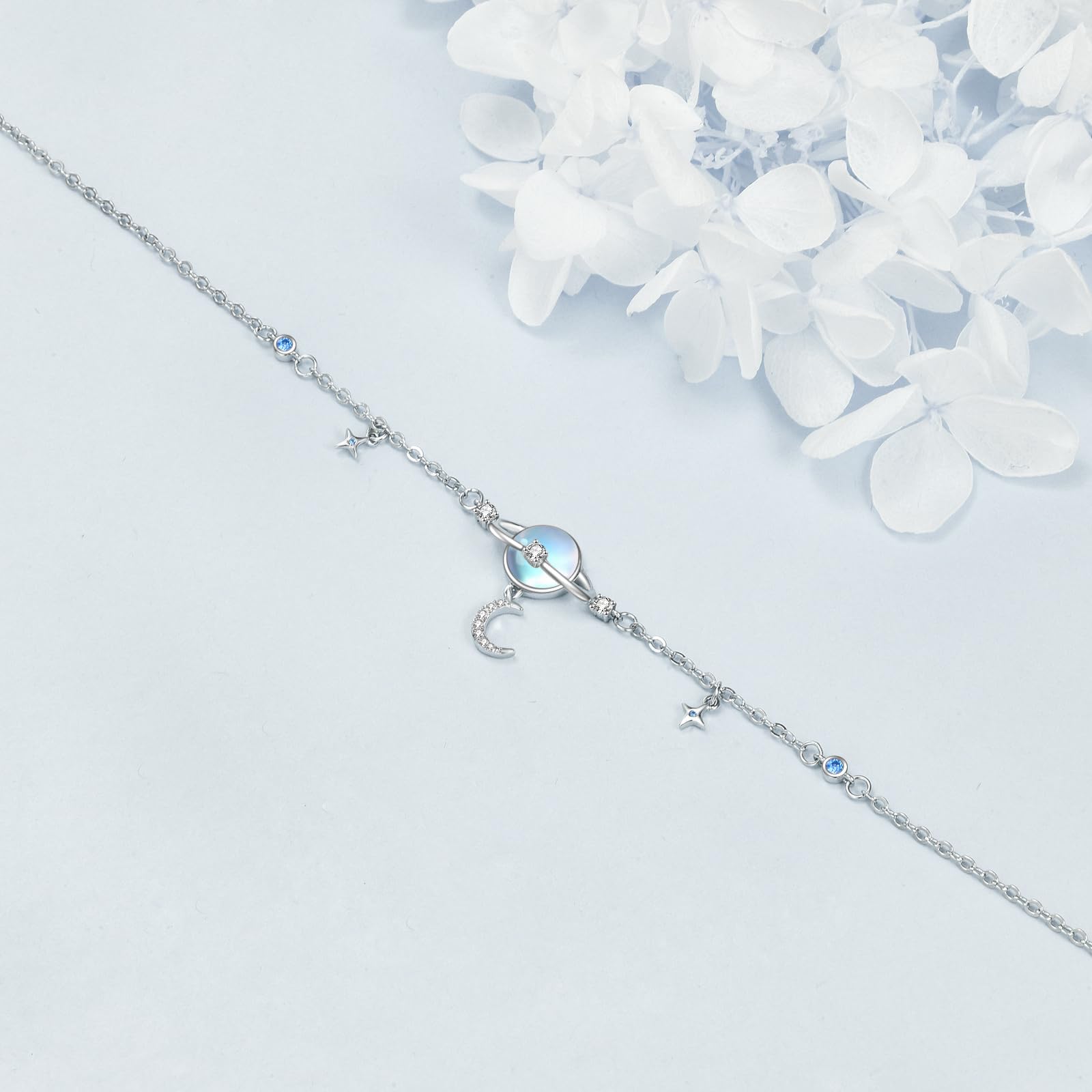 AXELUNA Cavigliera da donna in argento Sterling S925, da spiaggia e mare, cavigliera, gioiello regalo per le donne