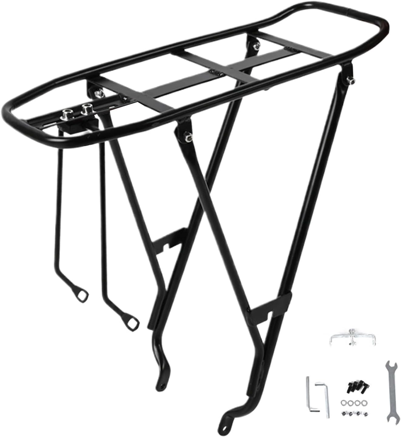 Fahrrad-Gepäckträger hinten für Fahrrad und extra breit für Fahrräder, höhenverstellbarer Gepäckträger-Taschenhalter, Sattelzubehör für Pendler