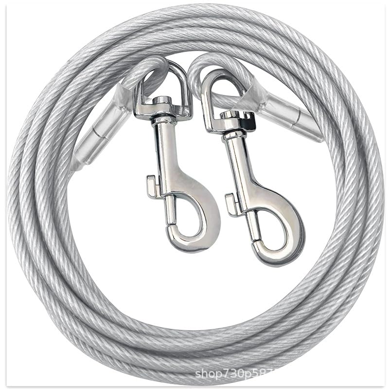 BJEBWAL Laisse Chaine pour Chien Anti-Morsure 80kg 3m - Attache Chien Exterieur Résistant à la Mastication, Imperméable pour Camping,Gros Chaine.