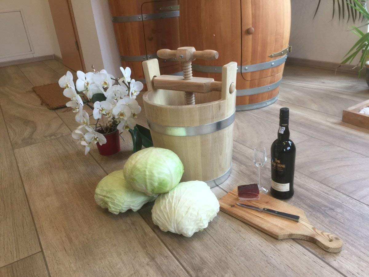 Krautfass Holz Pökelfass Surfass 17 l Fleischfass Sauerkrautfass Farbe mit Spindel und zweitem Boden …