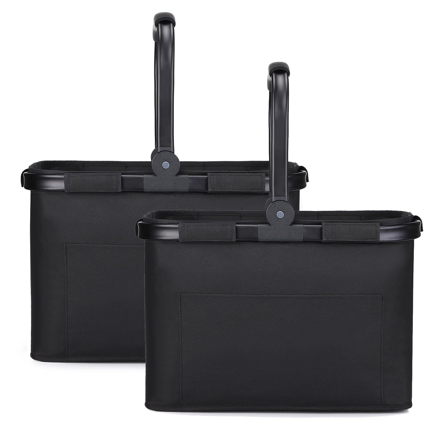 30L Einkaufskorb 2pcs Picknickkorb Faltbar Klappkorb Einkaufstasche mit Aluminiumgriff Faltbar große Einkaufskörbe Tragekorb für Arbeit/Reisen/Einkaufen