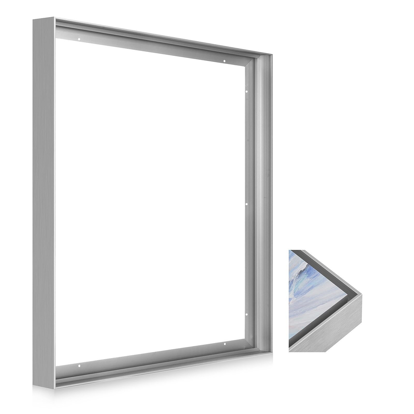 Photo 1 of HEYOURTOR Metal Floating Frame for 16x20 Canvas, Silver