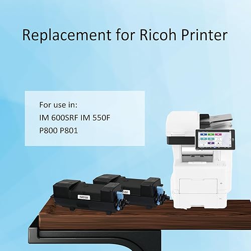 Miniatura 2 de IM550 418477 Cartucho de tóner negro de repuesto para IM550 IM600 para Ricoh IM600SRF IM550F P800 P801 de alta capacidad (25500 páginas, 2 unidades)