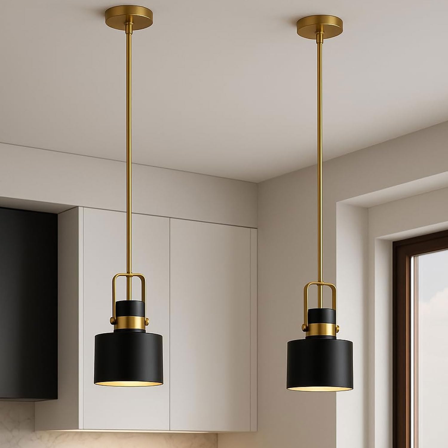 Photo 1 of Lumenaut Pendant Kitchen Light - Black, Adjustable Hanging Pendant