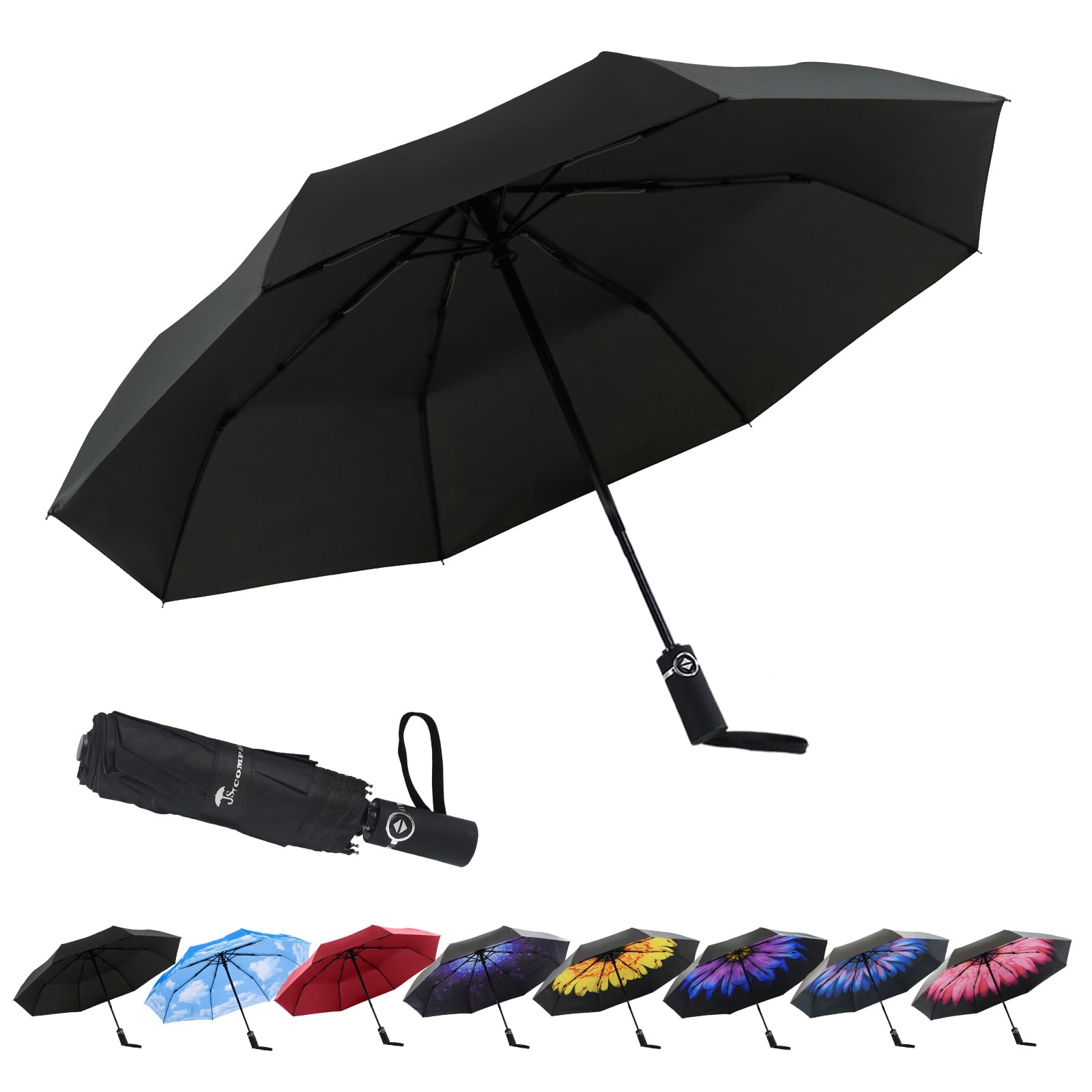 Sponsored Ad – Automatic Windproof Umbrellas Strong Umbrella in Rain and Sun for Women and Men