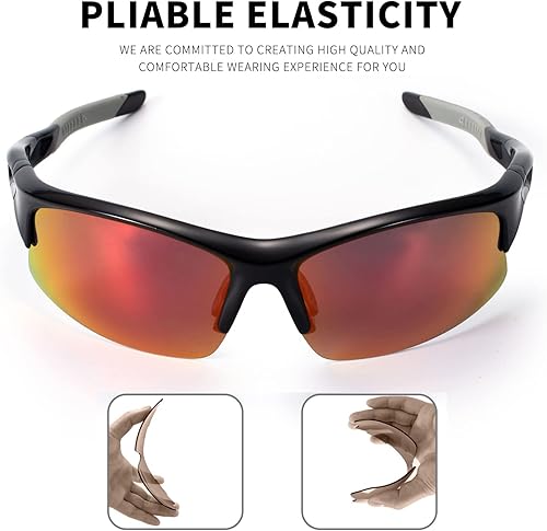 Miniatura 2 de Youmuku Lentes de sol para hombre, lentes de sol deportivos polarizados para correr, ciclismo, golf, pesca, conducción, lentes de sol para mujeres y
