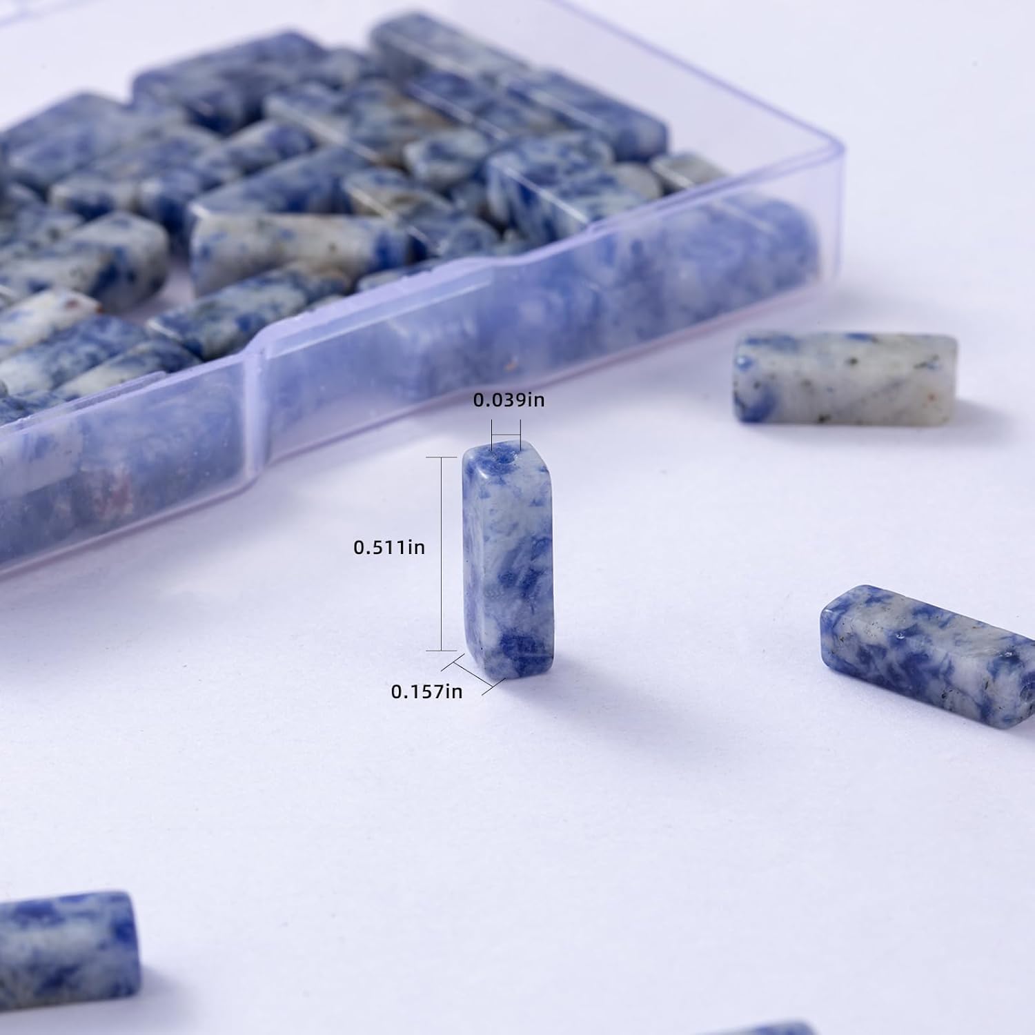 Natural Blue Sodalite Rectangle Tube Beads 4x13mm 38cm/str Loose Semi Gemstone Stone Beads for Making Bracelets Necklace Earrings - Image 3