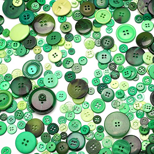 About 660 Resin Buttons Of Various Specifications, Handmade Buttons, Sewing Diy Handicraft Buttons, Hand-Painted Decorative Buttons Green Series #TOP1
