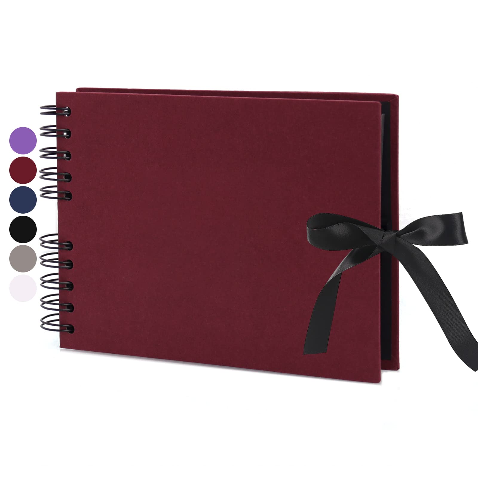 Vienrose Álbum de Fotos Scrapbook 10x15 cm Álbum de Recortes para Pegar y Escribir 80 Negra Páginas Espiral DIY Regalos de Boda Aniversario Bebé Cumpleanos Familiares Navidad, 28,5x21cm, Negro — view 13