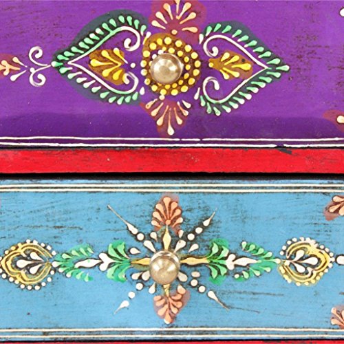 Image of Traditional Handpainted 6 Drawer Chest. 7x4x17 Inch