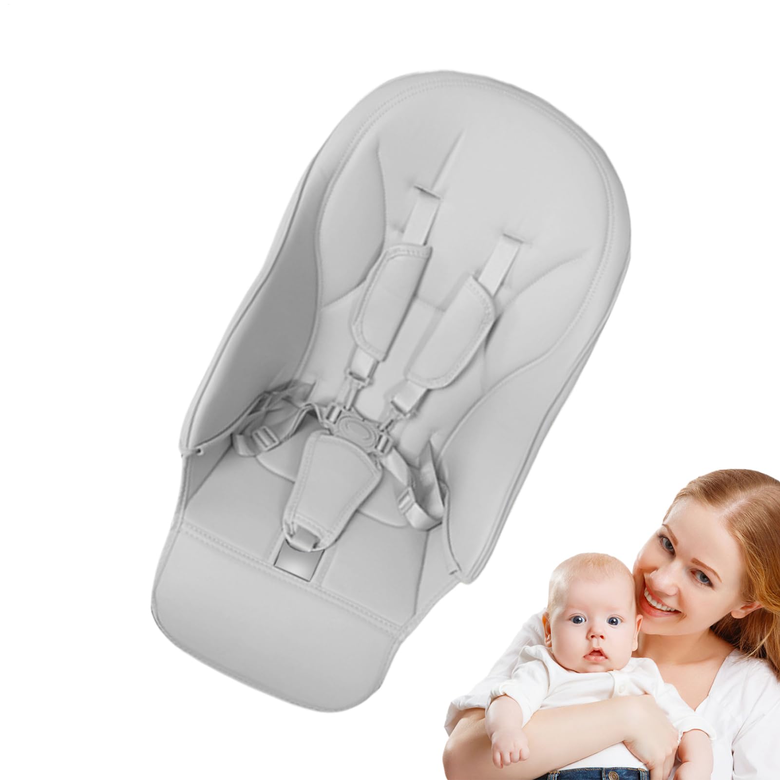 Housse De Chaise Haute Bébé - Housse en Similicuir avec Coussinet Rembourré - Attachements Confortables Et Protections Sécurisées Filles Garçons Petits-