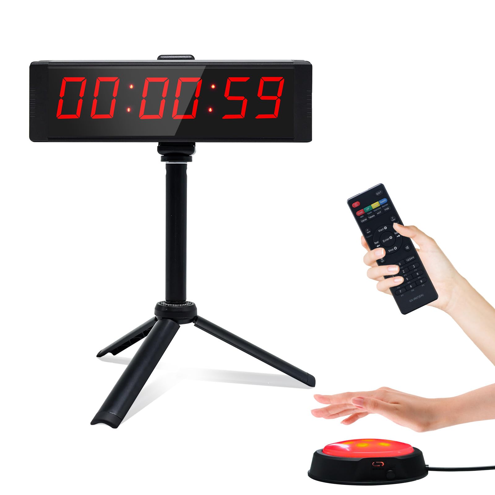 Gym Timer with Button Electric Gym Timer with Remote 12/24H Digital Timer for Home Gym