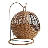 JollyNest Rattan Cat Bed Basket Hanging Hammock for Small Space Comfortable Cats Nest Indoor The Swaying