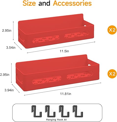 Miniatura 51 de Paquete de 4 estantes magnéticos para especias para refrigerador, organizador de especias, estante magnético móvil con 4 ganchos para organización