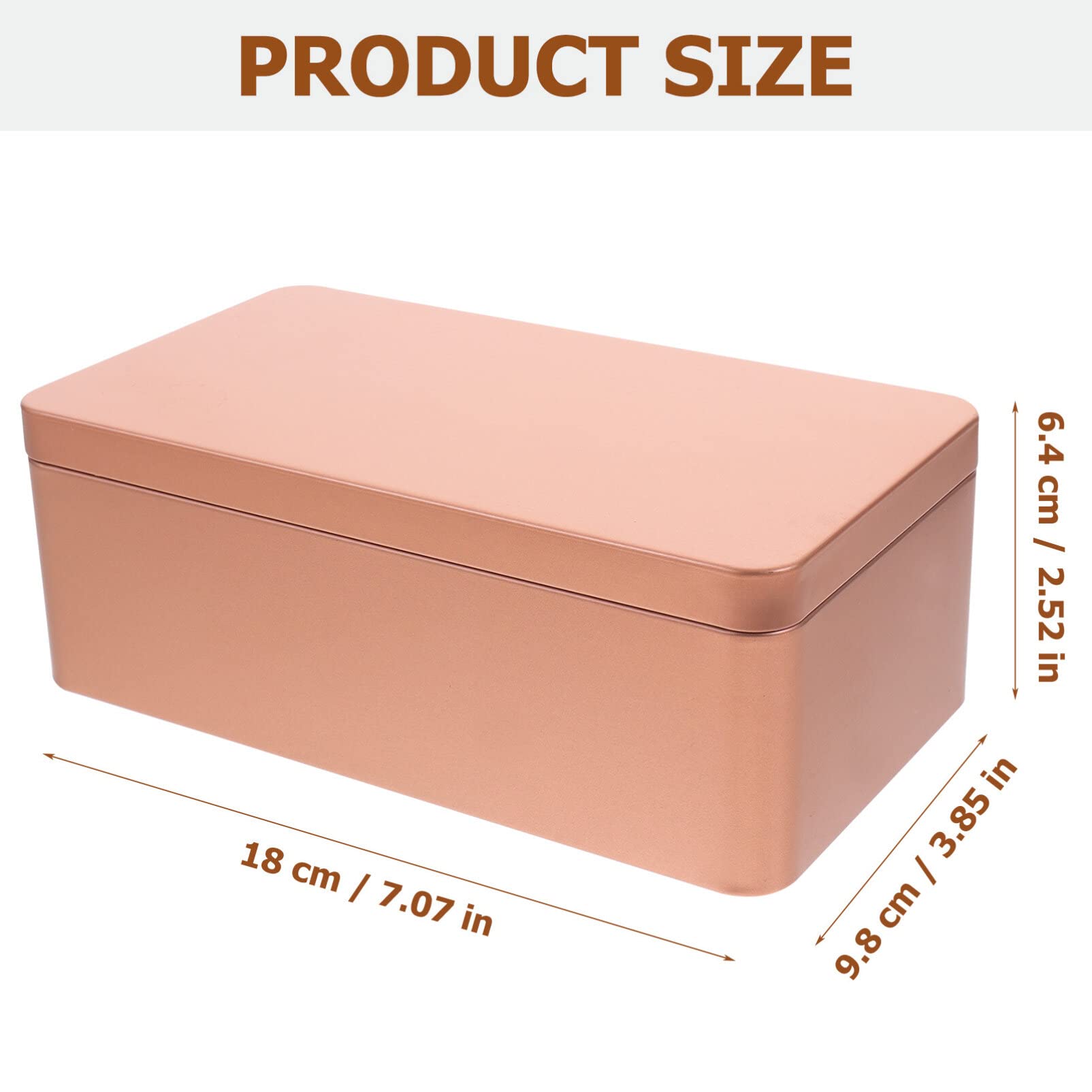 MAGICLULU 2Pcs Metal Tin Box Metal Empty Rectangular Cookie Tins with Lid Tea Storage Tin for Treats Candle Favors Home Storage Supplies 7 x 3.85 x 2.52Inch