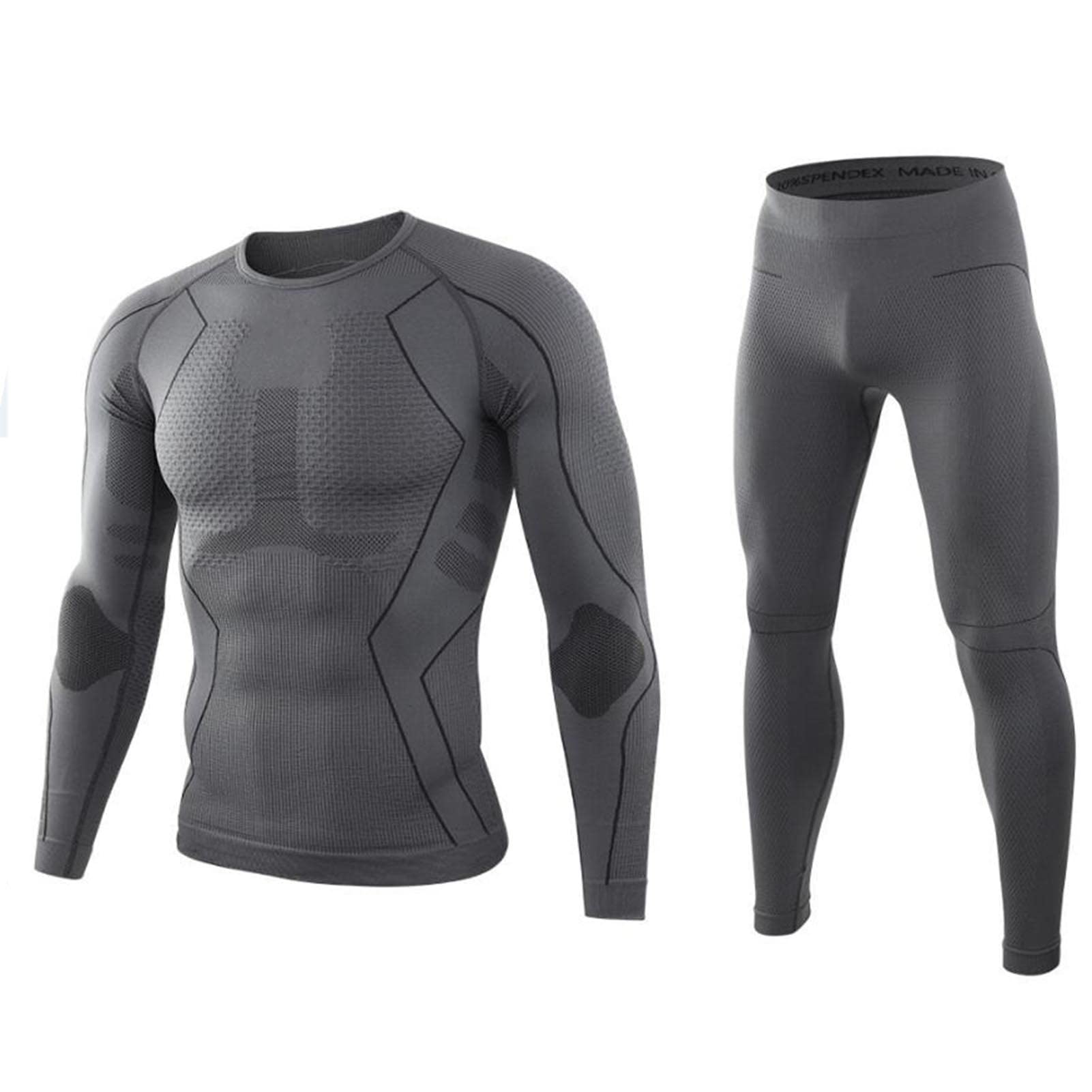 Ropa Interior Térmica Hombre, Conjuntos Térmicos para Hombre, Manga Larga Transpirable Base Térmica Capas para Entrenamiento Esquí Correr Senderismo